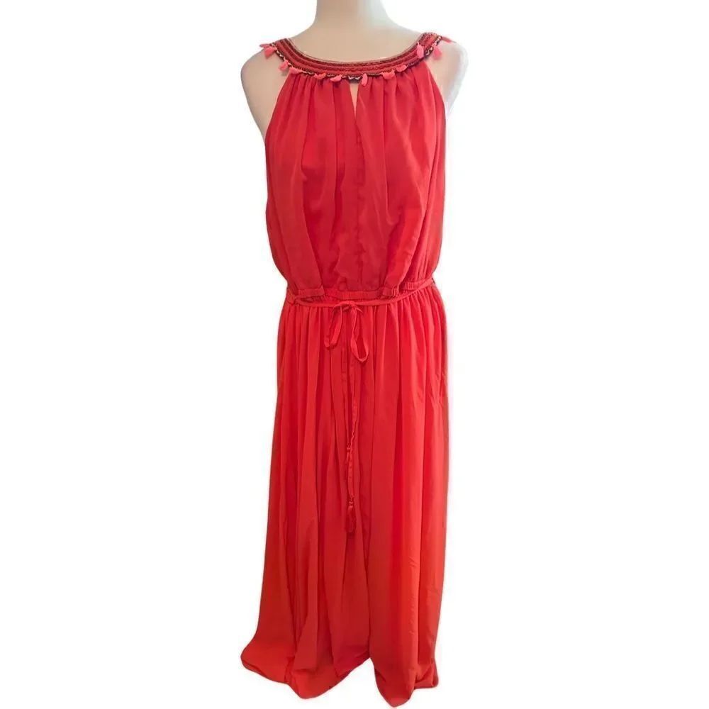 Lane Bryant Chiffon Dress w/ Beading Detail Size 20